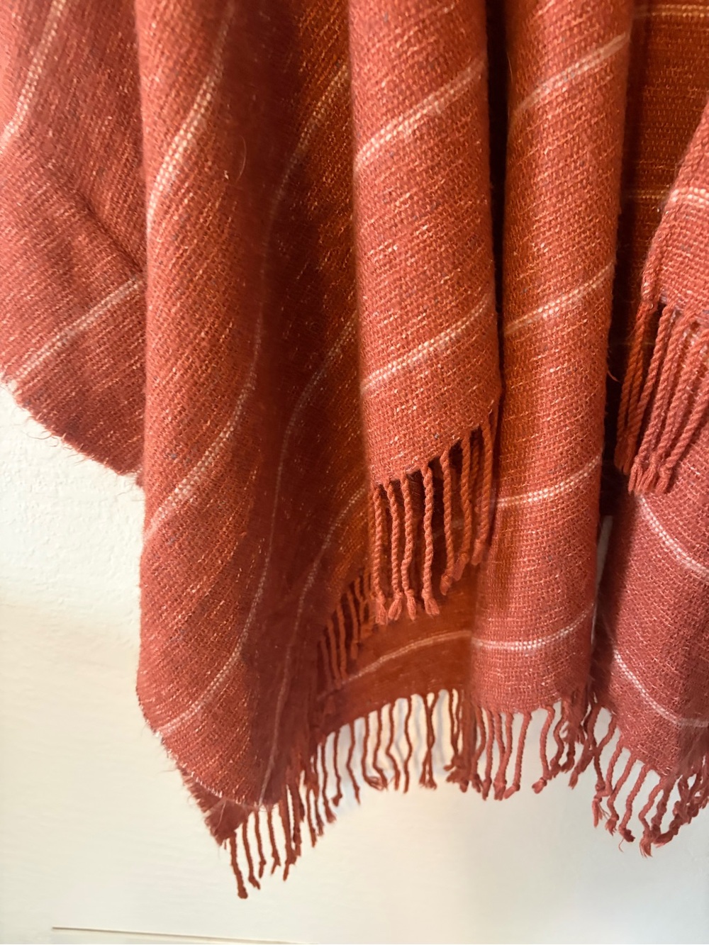 Universal Thread Rust Open-Front Fringe Poncho - Picture 6 of 16